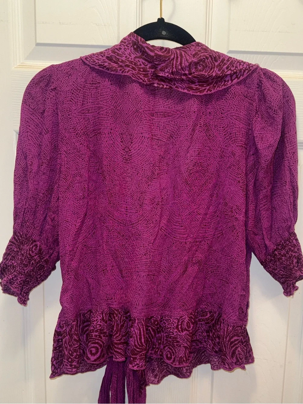 Free People Ruffled Wrap Top in Amethyst Purple, size Large